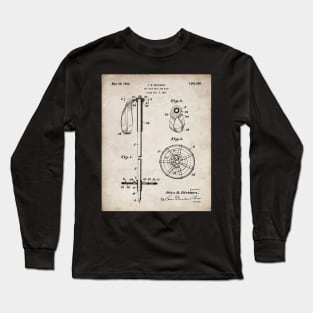 Skiing Patent - Skier Art - Antique Long Sleeve T-Shirt